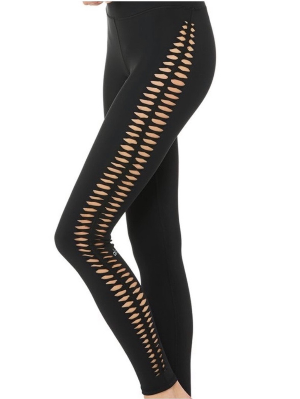 ALO Yoga Black Cutout Side-Panel Leggings